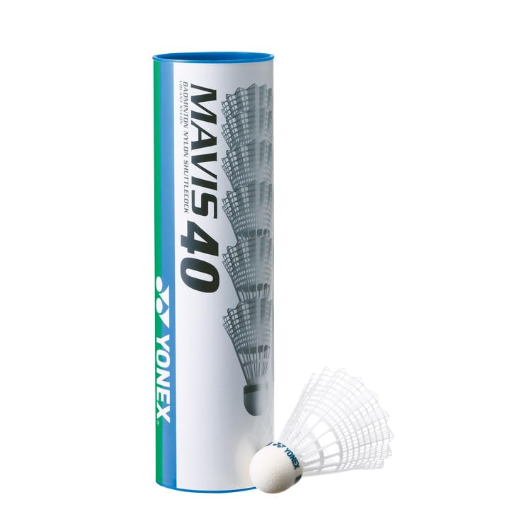 YONEX Badminton Mavis 40P Synthetic 6 Shuttlecocks x 3 Cans MIDDLE Shuttlecocks, (Nylon + Cork), (18 Shuttlecocks), (Suitable Temperature 12-23°C),