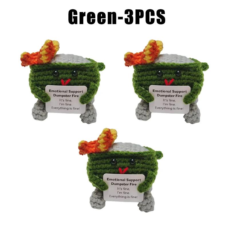 Вязание крючком мусорного контейнера Пожарная эмоциональная поддержка мусорного контейнера Пожарная поддержка коллега Позитивный Вязание крючком мусорного контейнера Пожарная кукла Игрушка Подарки
