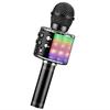 Microphone Karaoké Sans Fil Bluetooth Portable Pour Enfants Adultes Chanter Noir