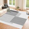 Машинная стирка, нескользящая основа, устойчивый к пятнам серый полосатый ковер для гостиной, кухонный ковер и напольный коврик, ковер для спальни