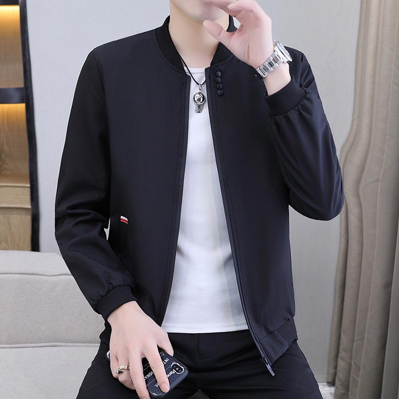 Jacket Men's Spring and Autumn New Work Jacket Men's Solid Color Loose Trendy Baseball Uniform Men's Casual Sports Jacket