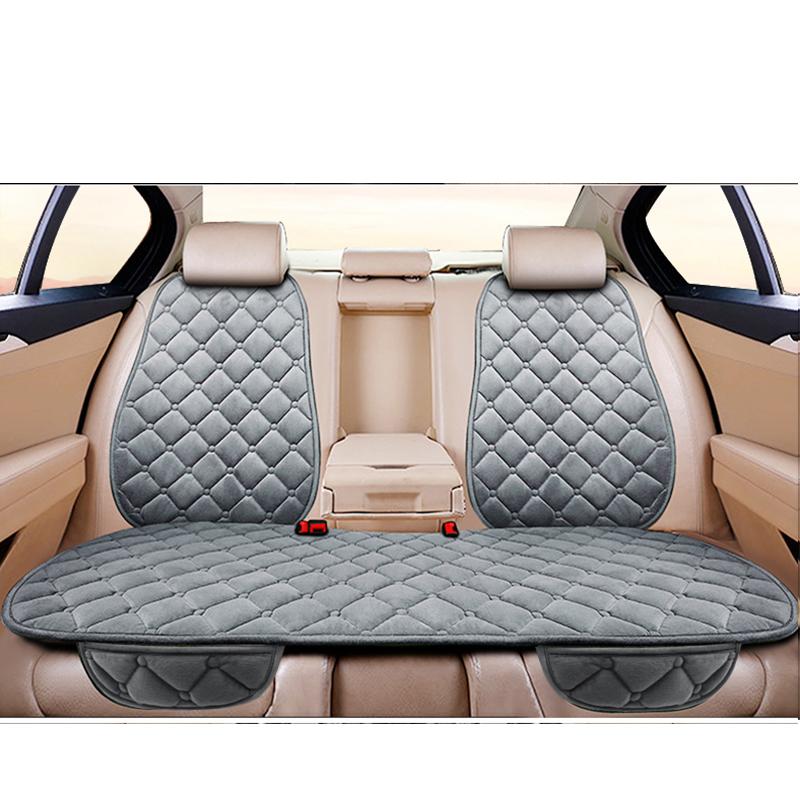 Car Seat Cover Protector Universal Winter Warm Auto Seat Cushion Rear Seat Cushion Protection Covers Back Cushion Three Piece
