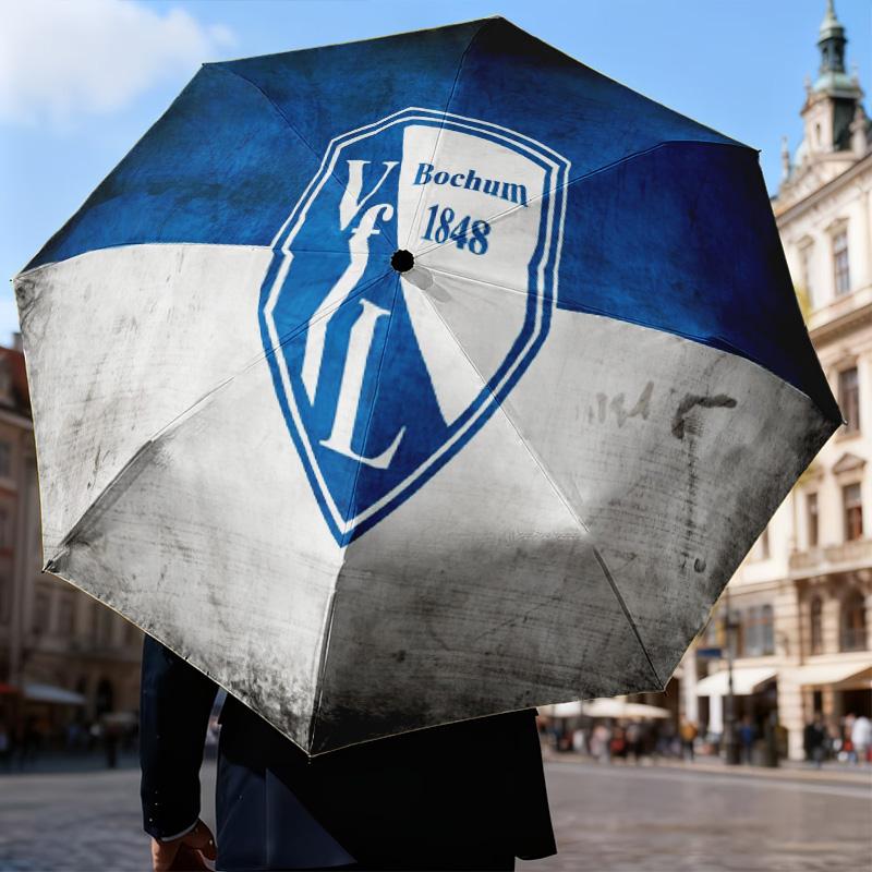 Bochum Crest Automatic Folding Umbrella - 8-Rib Travel Umbrella with Auto Open/Close & Portable Gifts for holidays or birthdays