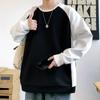 Crew Neck Sweater Men's Spring Trendy Brand Contrasting Color Long-sleeved T-shirt Jacket Men's Heavy Autumn Top