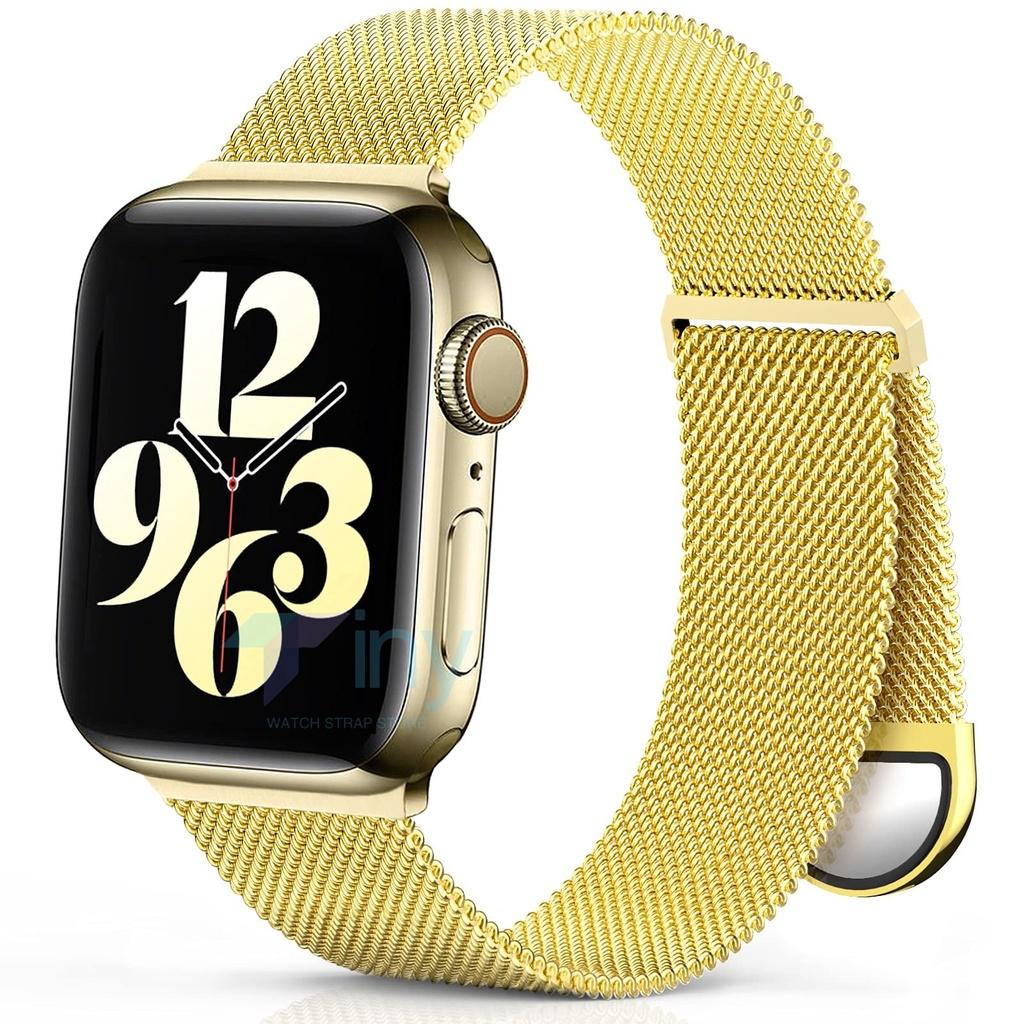 Металлический Миланский Петлевой Ремешок Для Apple Watch Ultra Ремешок 49мм 42мм 44мм 45мм 41мм Стальная Сетчатая Магнитная iWatch Серии 9/8/7/6/5/4/3/SE