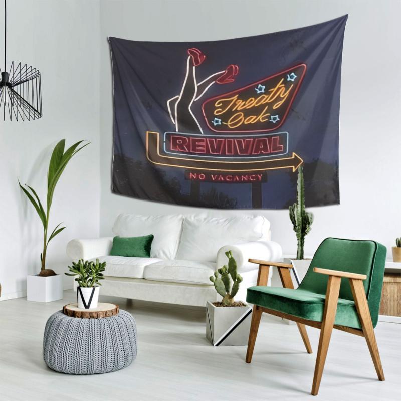 VIKAMA American Retro Neon Tapestry Western Highway Style Background Cloth American Retro Enthusiast Wall Room Decoration