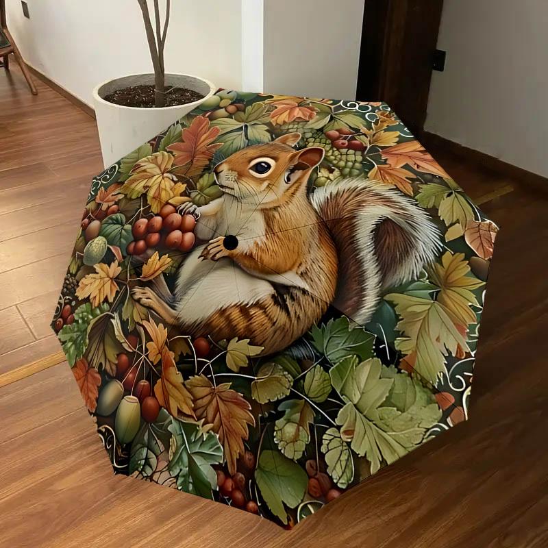 1PC Squirrel Fruit Umbrella-8-Rib Reinforced, Automatic Open, Lightweight & Durable, Cute Fashion Accessory for Outdoor-F2619