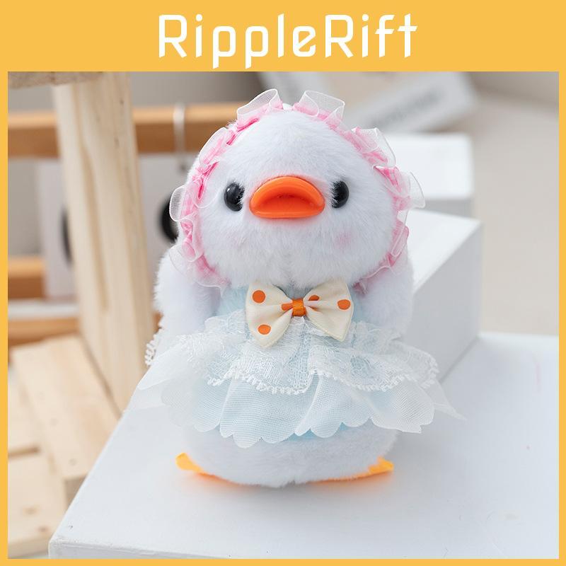 Cute Lace Duck Plush Toy With Long Fur Pp Cotton Filling For Bag Accessories