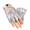 Women Men Dance Mittens Heart Mittens Five Finger Gloves PU Leather Gloves Ladys Driving Dress