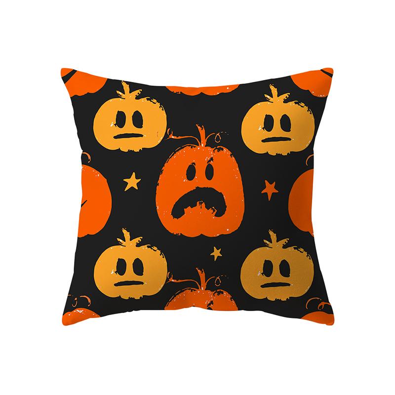 Devil Pumpkin Throw Pillow Cover Halloween Theme Throw Pillow Cover Sofa Chair Bed Cushion Cover Home Decor
