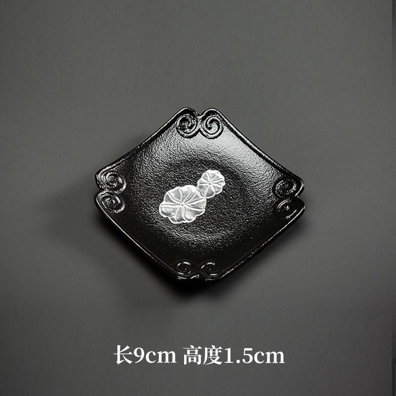 Керамическая подставка для чая, креативный глиняный поднос из грубой керамики, изоляционная подкладка из черной керамики, чайный сервиз Zen Home Kung Fu, аксессуары для чайной церемонии