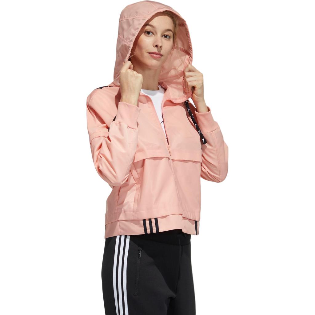 adidas Женская спортивная куртка Slim Fit со съемным капюшоном, розовая GT4405