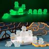 9x Luminous Mini Resin Dragon Statues Miniature Figurines Desktop Small Sculptures for Party