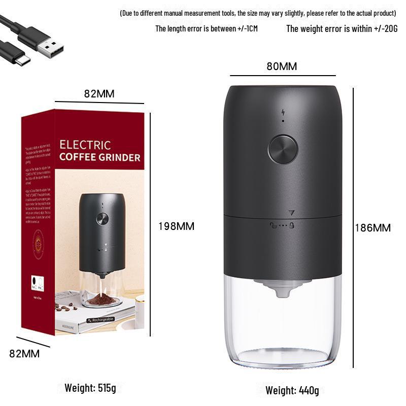 Портативная USB-перезаряжаемая электрическая кофемолка для кемпинга
