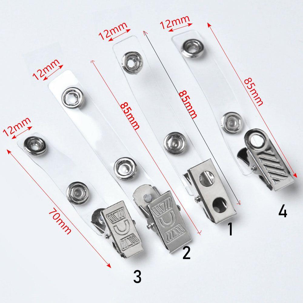 10/20/50pcs 4 Styles Reel Skipping Metal Pull Card Holders Kawaii Clips ID Card Badge Lanyard Clip