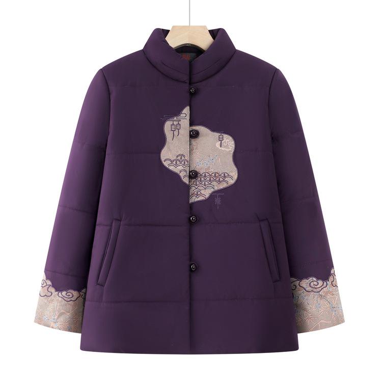 Женская одежда, Бабушка, Зимняя хлопковая куртка, 6070 Хлопковая куртка, Мама, Зимняя праздничная, Плюшевая бархатная утолщенная хлопковая куртка, Новый стиль