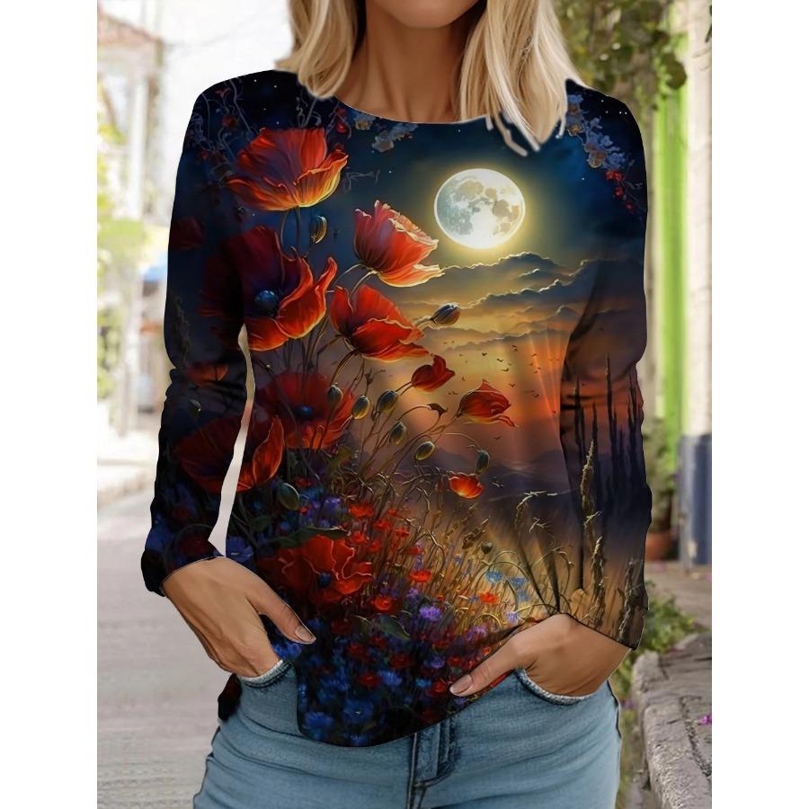 Модная женская футболка с длинным рукавом с цветочным узором, толстовка для девочек в стиле Харадзюку, одежда для взрослых с 3D-принтом в виде бабочки, женские топы, футболки