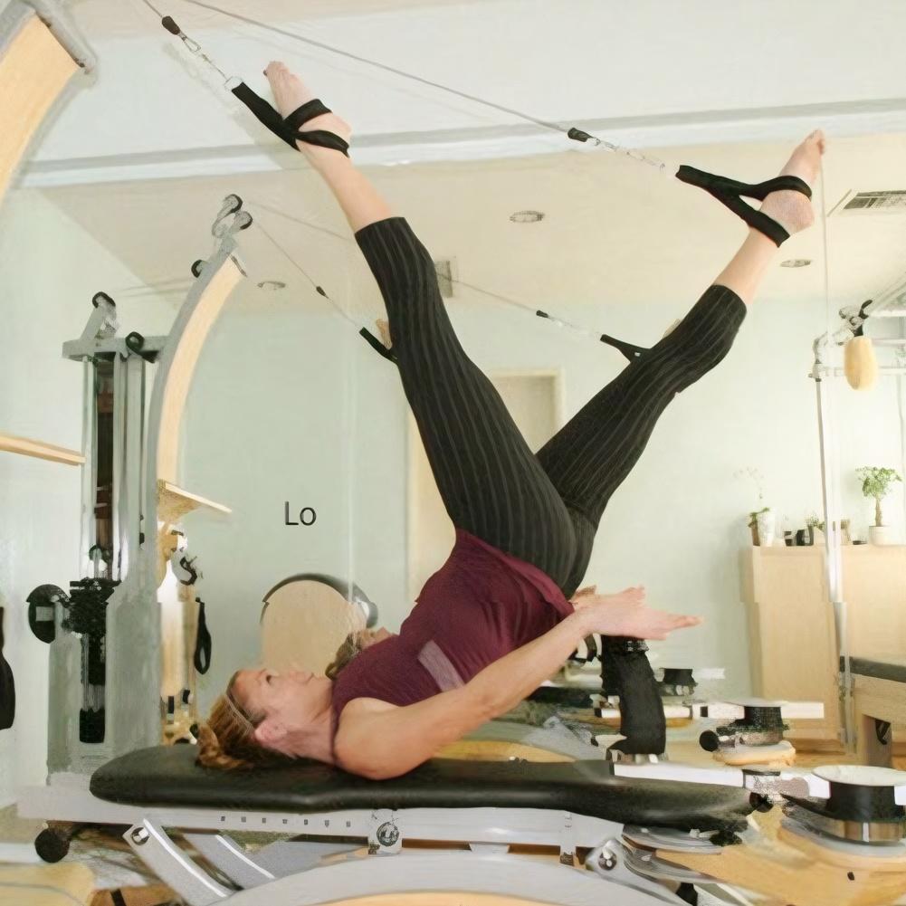 2PCS Pilates Double Loop Straps for Reformer Feet Elastic Cord Yoga Bed Exercise Accessory Resistance Band Pilates Equipment