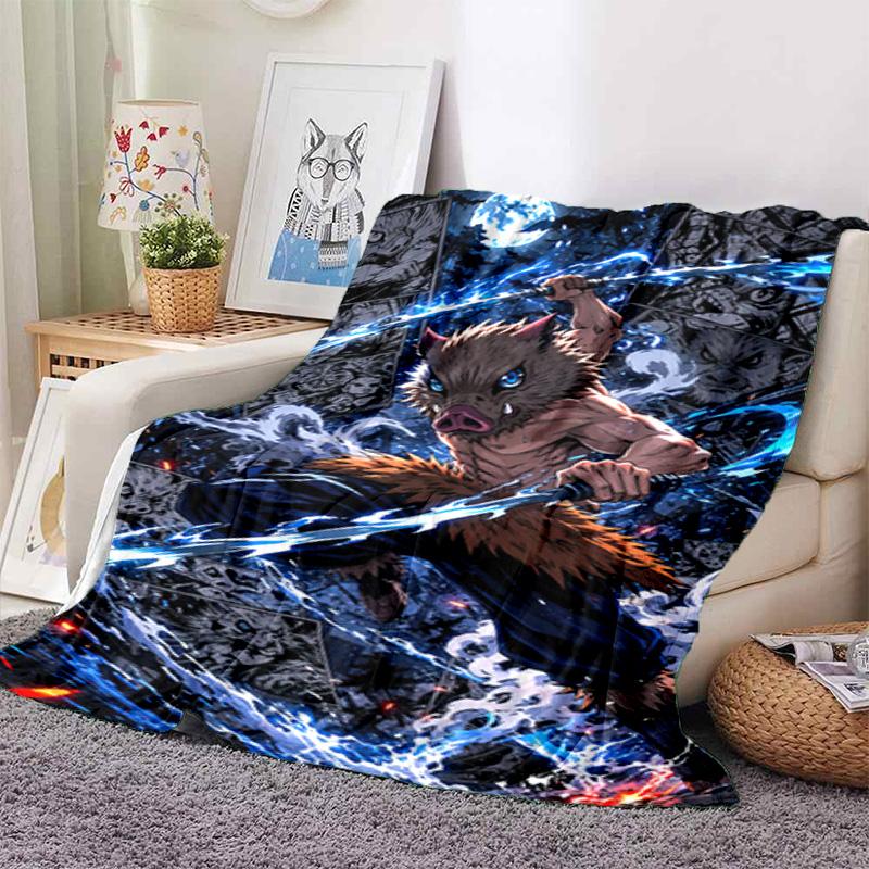 Japanese manga artist Koyoharu Gotouge's Demon Slayer blanket Soft and portable four season home bed,  office travel, lunch break, warm blanket K37