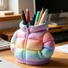 Кружка-подставка для ручек в форме пуховика, 3D-печатный настольный органайзер, креативный держатель для карандашей в виде пальто для кистей для макияжа, декор для домашнего офиса