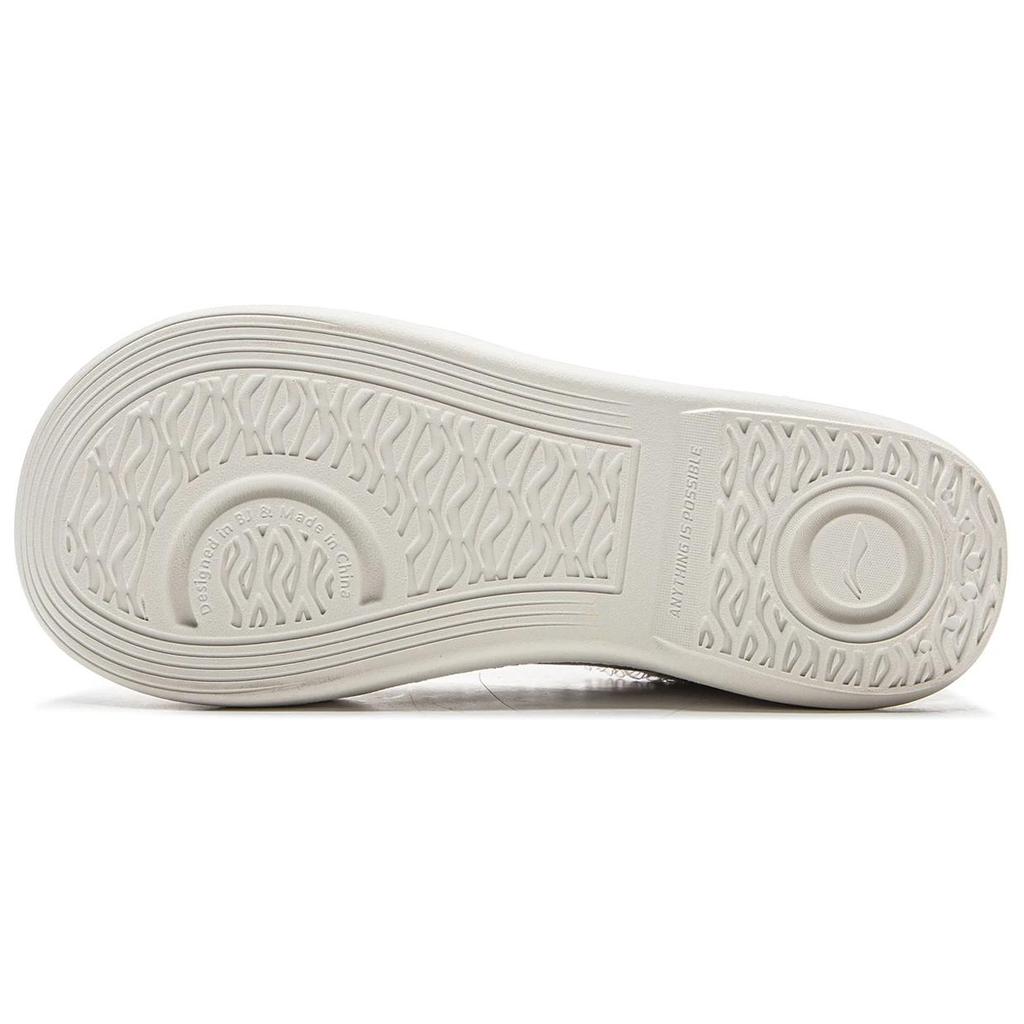 Li Ning Honey Thick Sole Platform Sneakers Classic Comfortable Trendy Non-Slip Wear-Resistant Low-Top Women Sneakers White Gray AGCV096-5