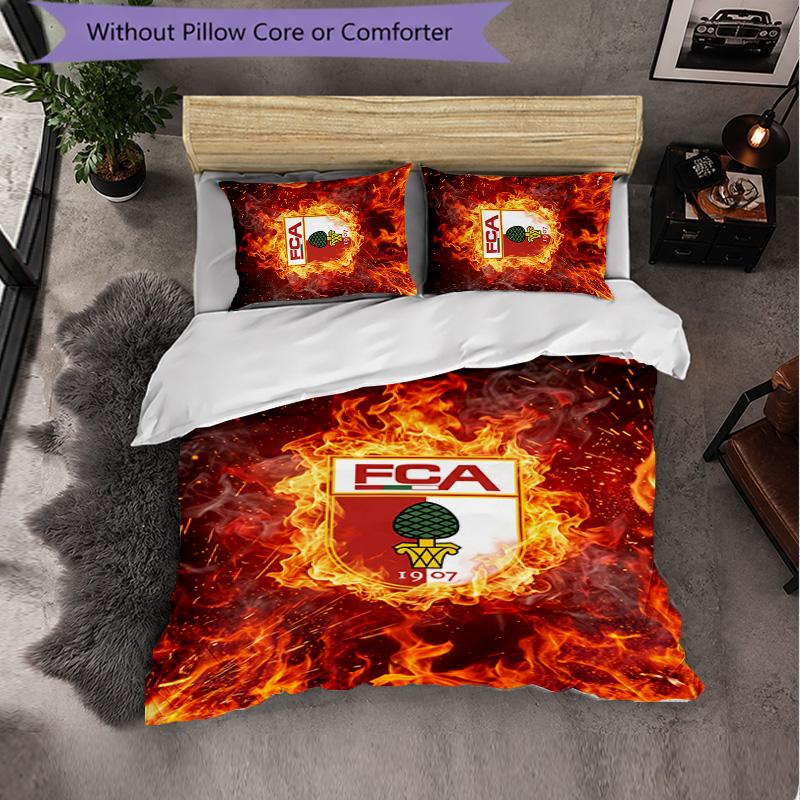FC Augsburg FC Themed Bedding 3Pcs Duvet Cover Set Decorative Bed Linen For Teen Room Home Decoration