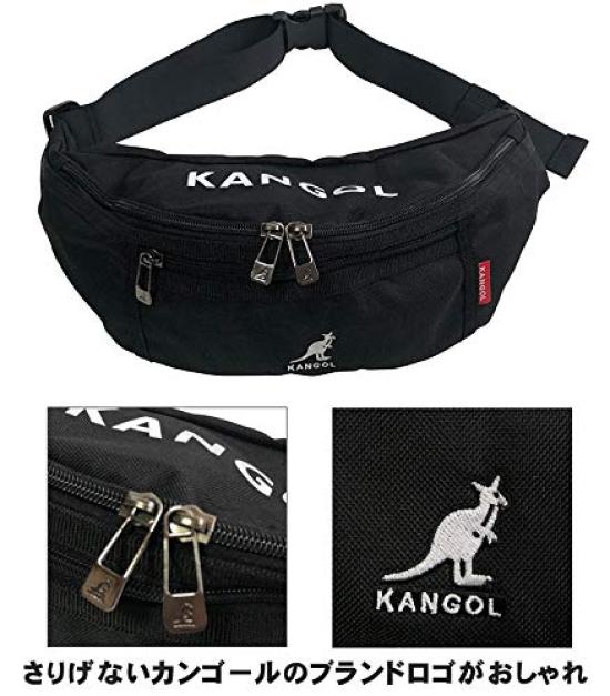 Поясная сумка поясная сумка кроссбоди унисекс [Kangol] (ЧЕРНЫЙ×ЧЕРНЫЙ)