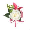 Wedding Boutonniere Artificial Rose Flower Brooch Suit Pin for Anniversary