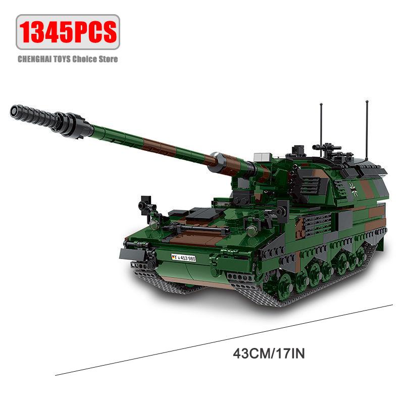 Ww2 Cannon Assault Armored Vehicle Battle Tank Car Truck Army Weapon Building Blocks Sets Model Boys Toys for Kids Gift