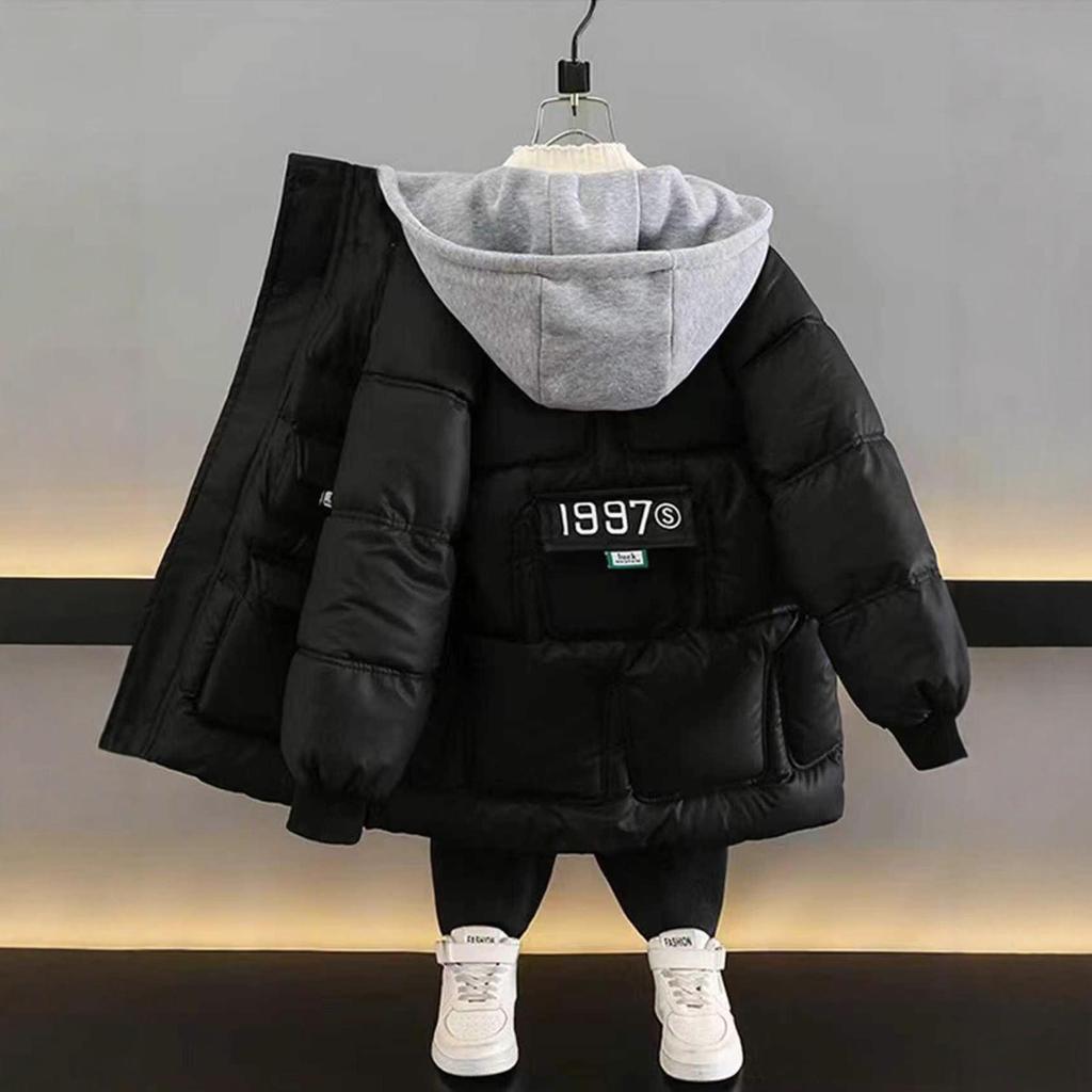 Boys' Velvet Lined Lambskin Winter Cotton Jacket