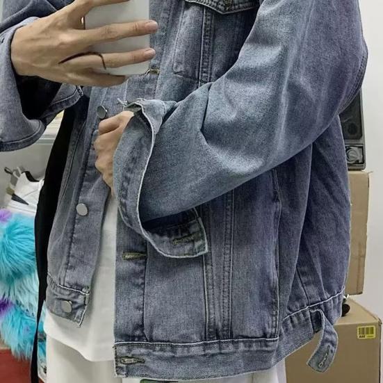 Мужское пальто-карго с лацканами, множеством карманов, однобортное джинсовое пальто, повседневная джинсовая куртка в спортивном стиле, уличная одежда