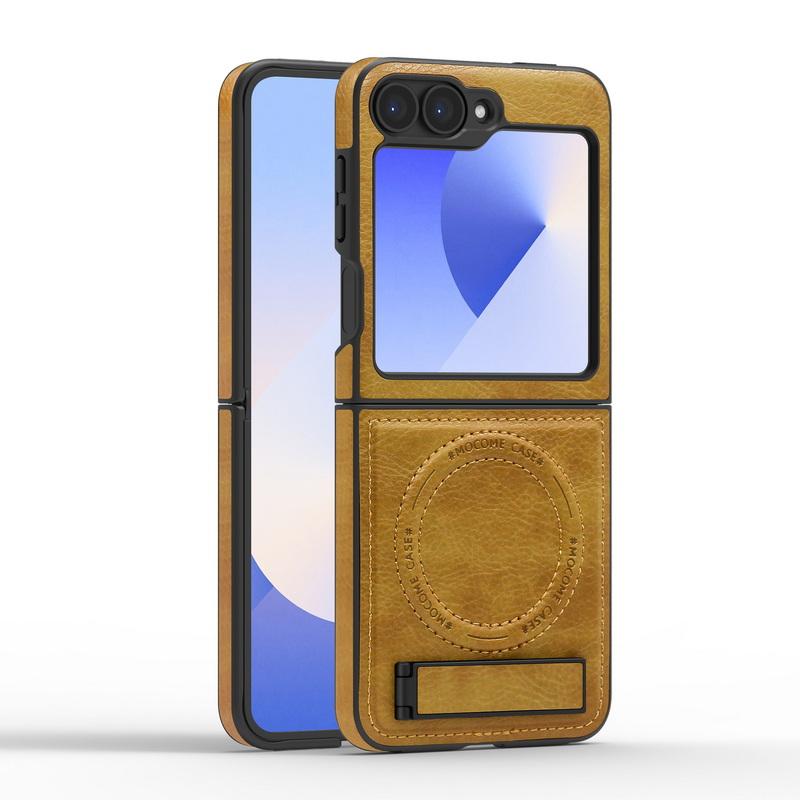 Бизнес кожаный беспроводной зарядный чехол 2 шт. для Samsung Galaxy Z Flip6 Flip5 Flip4 Flip3 магнитный противоударный складной чехол-подставка для телефона