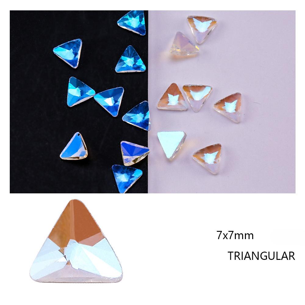 Гальваническое покрытие Aurora Ab Nail Art Diamond Xiaohongshu Warm Elf Internet Celebrity Flat Bottom Special-Shaped Diamond