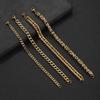 European American Hot Selling Stainless Steel Chain Link Bracelet Four-piece Set Simple Black Zinc Plated Light Luxury High-end