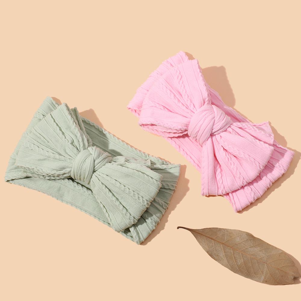 Европейская и американская детская двухслойная повязка на голову с бантом - Мягкий нейлон, защита родничка младенца