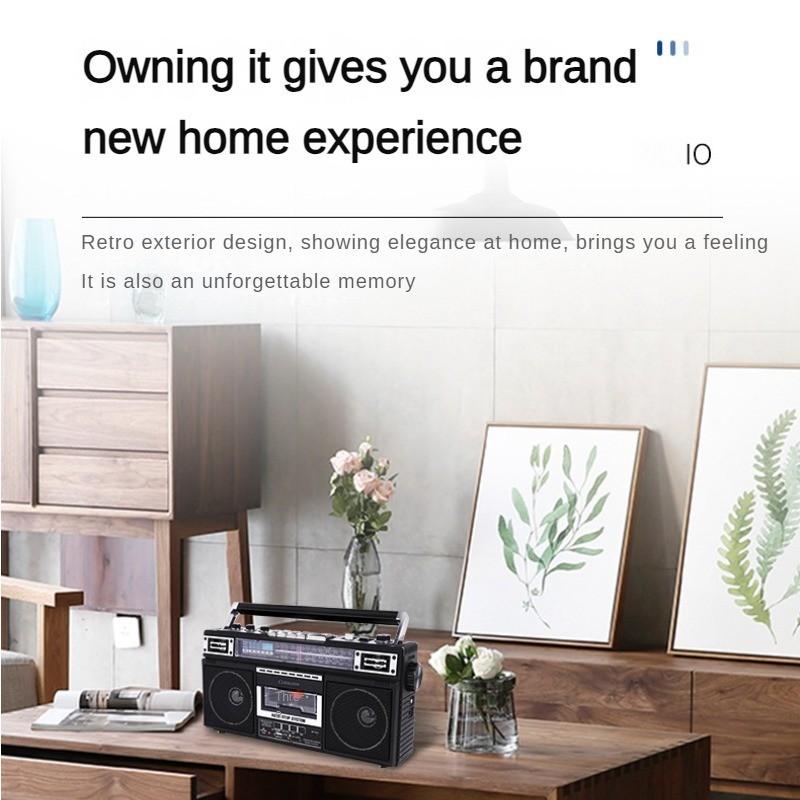 Портативный трехдиапазонный старый кассетный радиоприемник Bluetooth USB флэш-накопитель SD карта многофункциональный рекордер 340*165*93 мм
