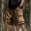 2025 New Men's Outdoor Sports Mountaineering Multi-pocket Shorts In Fashionable Solid Color Men's Sports and Fitness Shorts