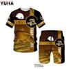 Летняя забавная футболка с 3D принтом для ловли карпа, комплект шорт, мужская спортивная одежда, спортивные костюмы с круглым вырезом и коротким рукавом, крутая мужская одежда