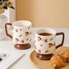 Керамическая кружка, кофейная чашка для молока, пара чашек, бокал, стакан, мультяшная чашка для воды, сувенир, подарок на день рождения