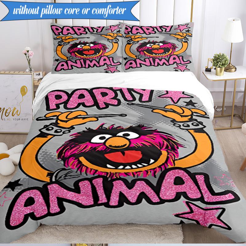 3PCS Muppet Show: Friendship Adventure Bedding Set 2D Printing (Includes 1 Duvet Cover + 2 Pillowcases Coreless), Bedroom decor,Fan gift