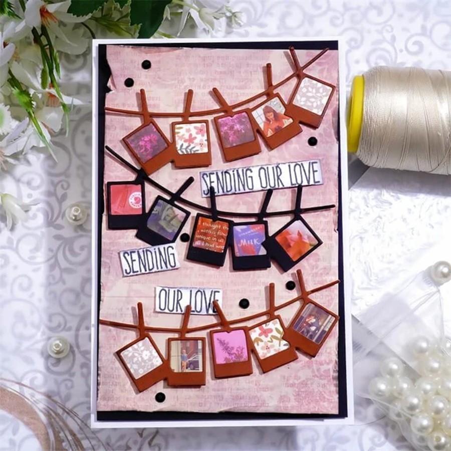 Photo Wall Border Die Cuts for Card Making, Pendant Cutting Dies, Metal Die Cutting Mold, Scrapbooking Dies, DIY Etched Embossing Stencil for Crafts