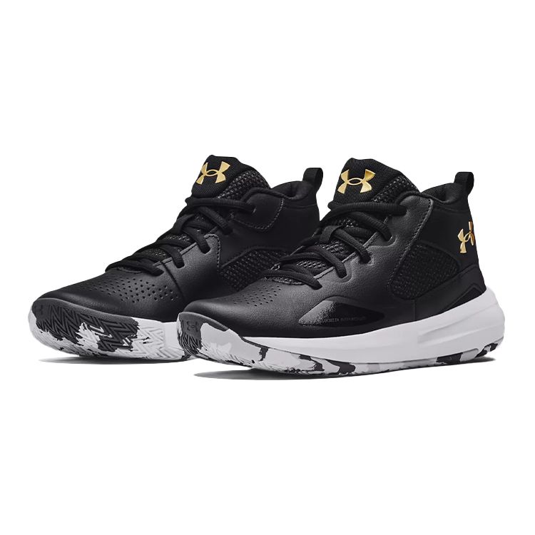 Under Armour Детские кроссовки Lockdown 5 GS Black Metallic Gold Белый 3023533-003