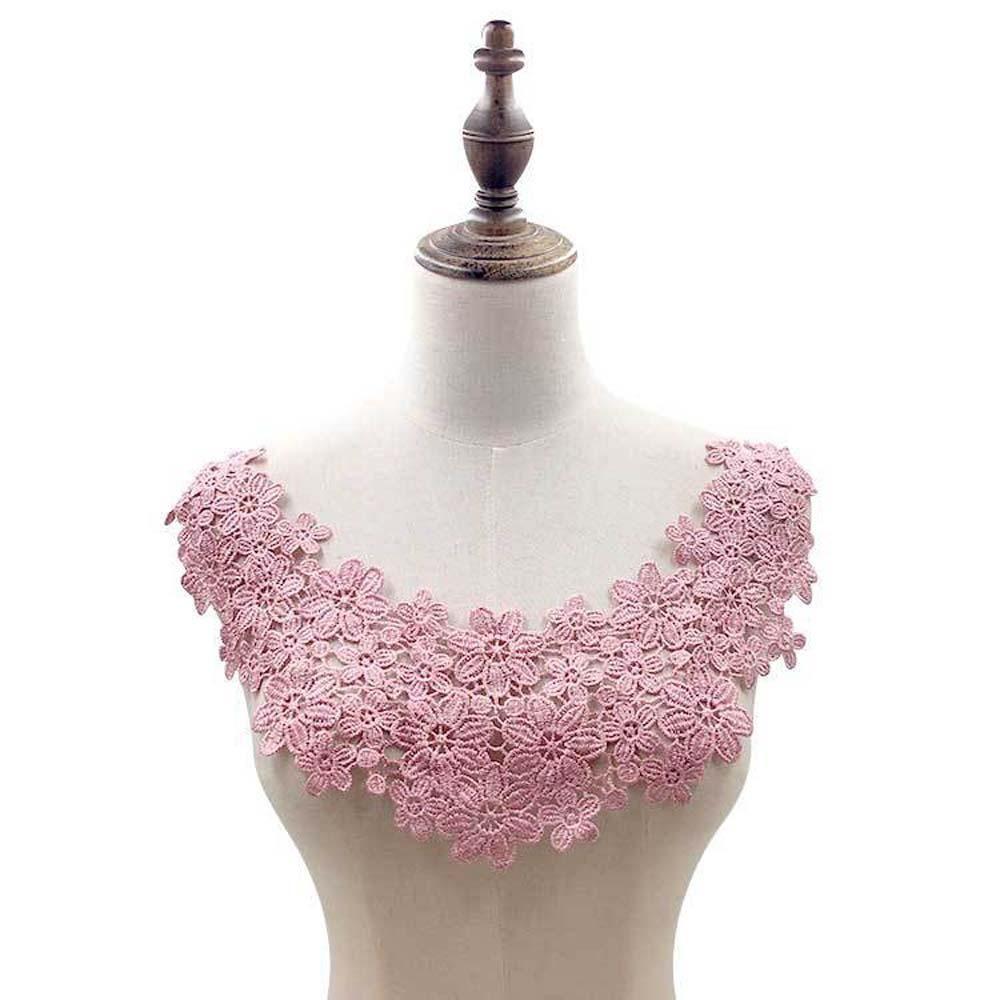 Garment Multicolor Sewing Supplies Wedding Craft Floral Neckline Applique Lace Collar Lace Fabric