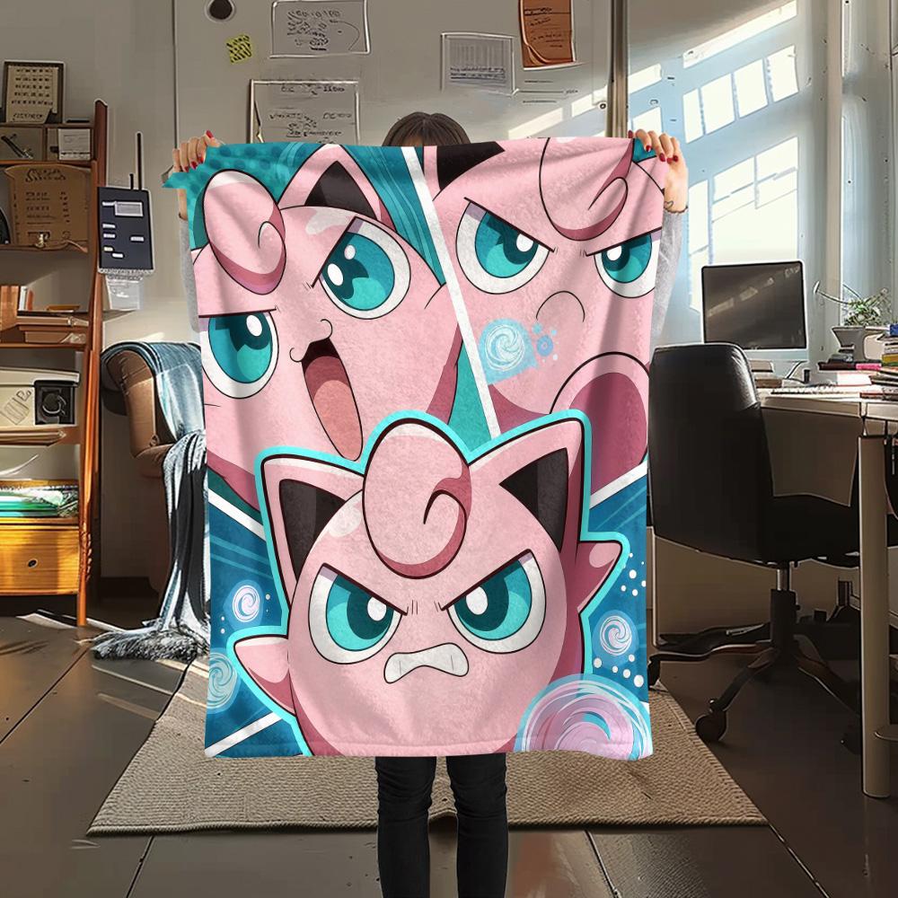 Jigglypuff Flannel Blanket, High quality Comfortable for All Seasons, Home Decor, Warmth and Comfort
