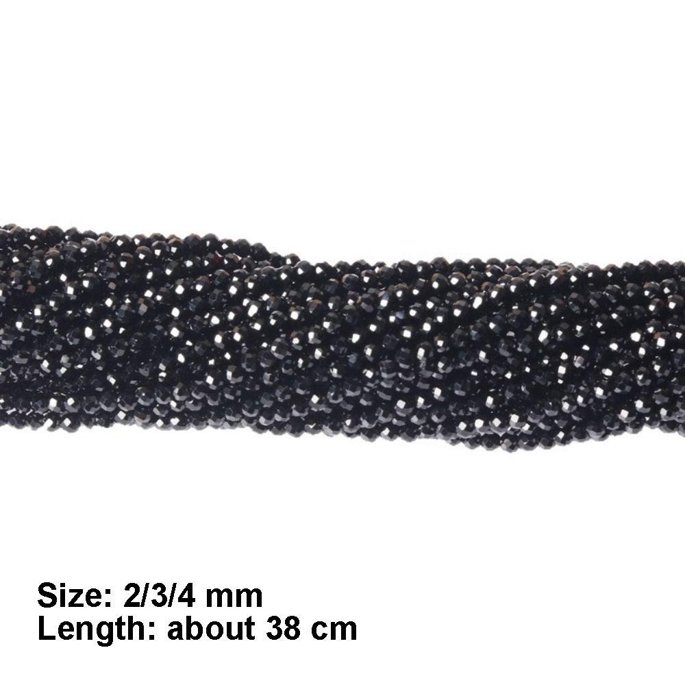 2/3/4mm DIY Bracelets Materials Handmade Loose Spacer Beads Black Spinels Stone Beads Necklace