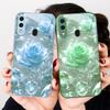 Розы цвета ледяного кристалла Для Samsung A20 30 22 23 24 25 26 31 32 33 34 35 42 50 51 52 53 54 55 56 70 71 72 73 стеклянный чехол для телефона