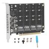 Двойной PCIE NVME SSD для PCIE X16 Professional 4 Port High Speed 4x32Gbps Soft Raid Card с индивидуальным светодиодным индикатором для компьютерного адаптера M.2, M.2