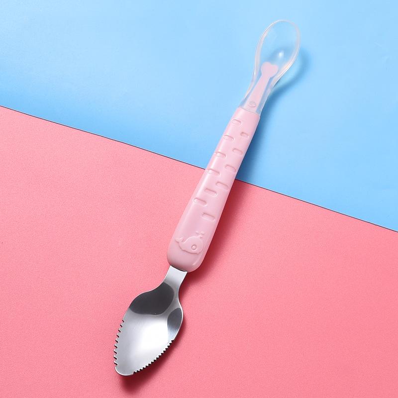 2pcs Baby Fruit Double-headed Mud Scraping Spoon 304 Stainless Steel