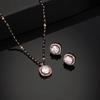 Designer Mangalsutra Square Rose Gold Plated Zircon Necklace Set For Women