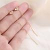 Серьги-гвоздики из серебра S925 с кисточкой в форме сердца, элегантная длинная цепочка, свисающие серьги, украшения для женщин с утонченным темпераментом
